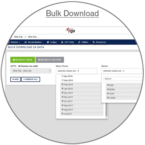image Bulk-Download for GST Reconciliation page